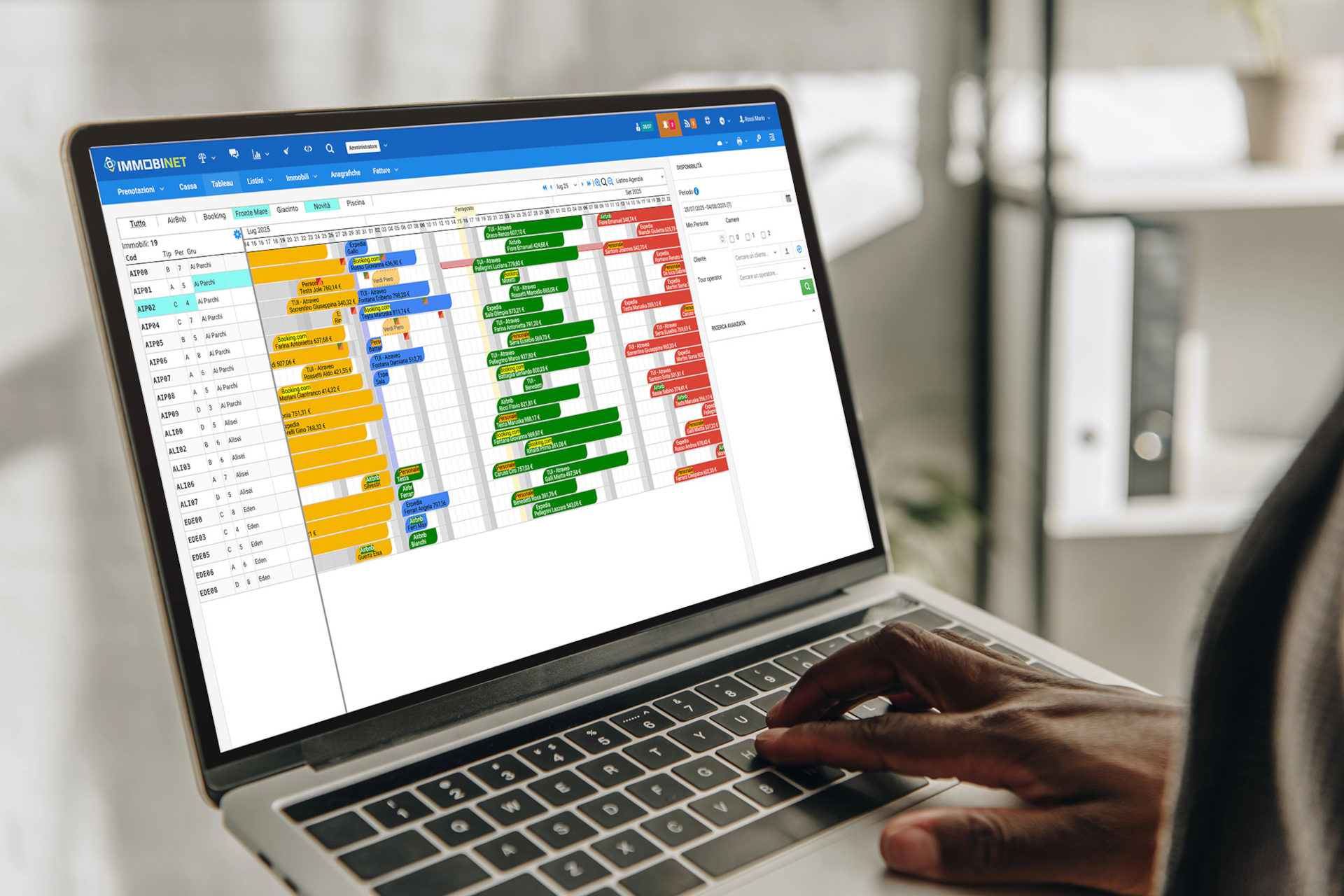 Tableau di ImmobiNet software gestionale per gli affitti turistici