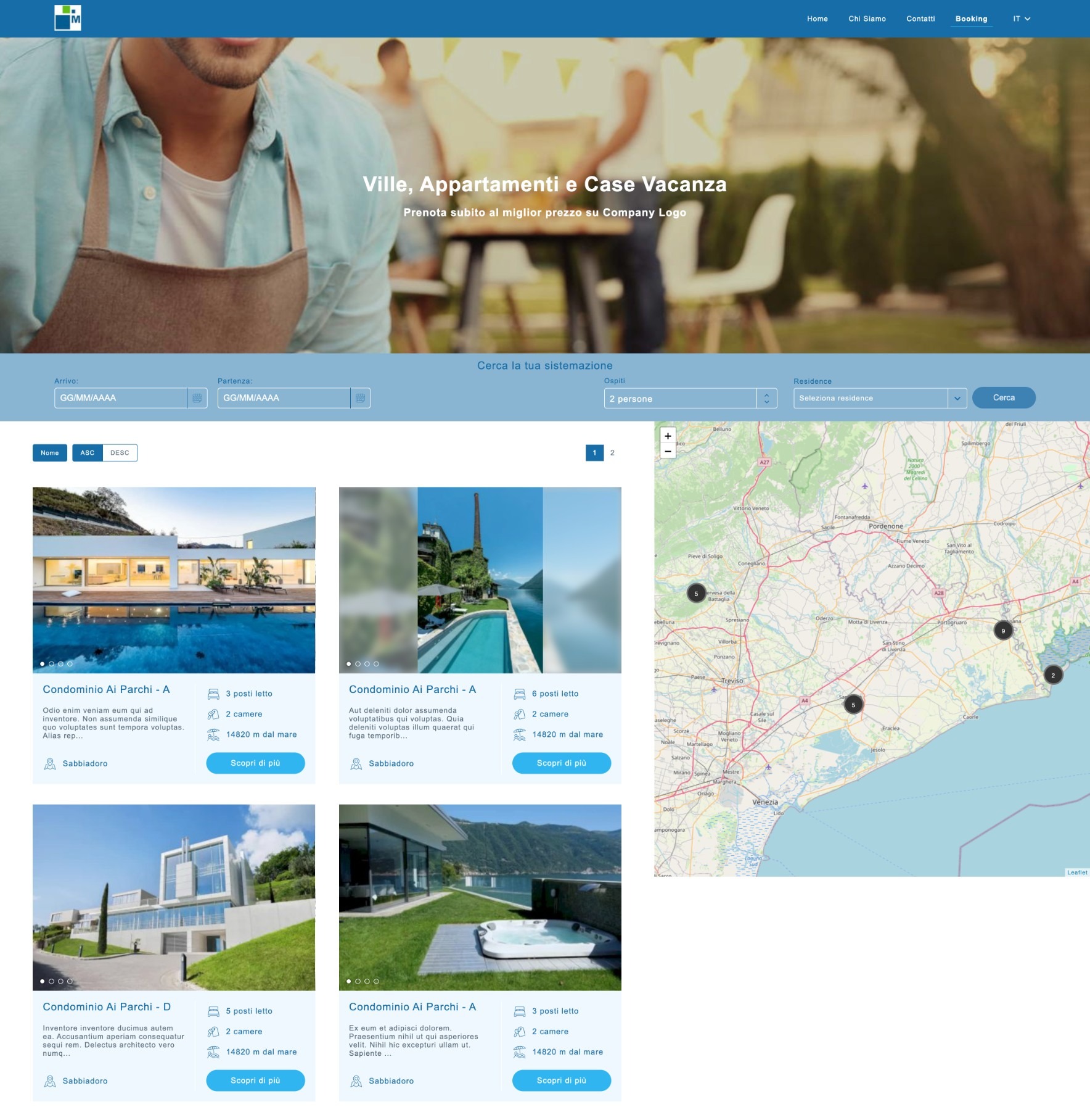 Booking Engine Mercurio Sistemi integrato con ImmobiNet